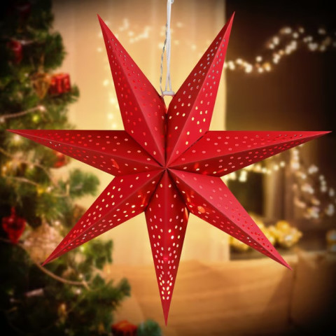 LED papírová hvězda Ø60cm | červená č.3