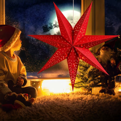 LED papírová hvězda Ø60cm | červená č.4