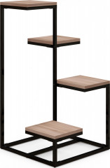 Kovový a dřevěný stojan na rostliny 40 x 40 x 75,5 cm | černý + hnědý č.1