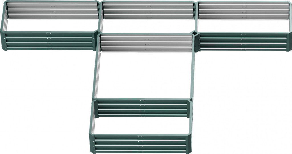 Ocelový vyvýšený zahradní záhon 245 x 242 x 31 cm | zelený