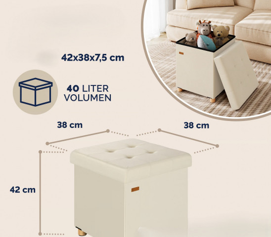 Skládací stolička 42x38x38cm | Béžová č.4