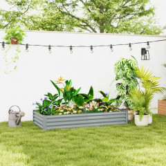 Vyvýšený záhon z oceli 90x180x30 cm | stříbrný č.1