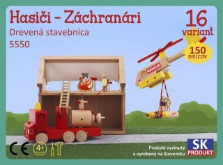 Drevená stavebnica Hasiči záchranári Moy Toy č.1