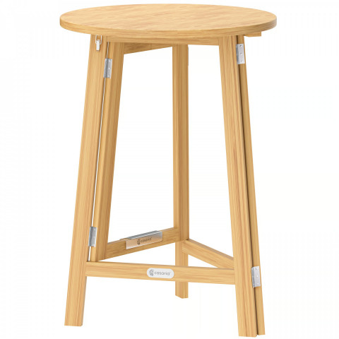 Skládací barový stůl z masivního dřeva Ø80cm č.5