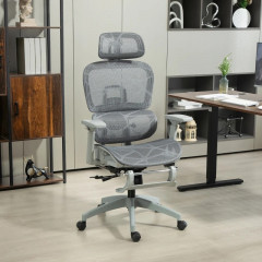 Ergonomická kancelářská židle se čtyřsměrně nastavitelným opěradlem | šedá č.1
