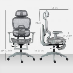 Ergonomická kancelářská židle se čtyřsměrně nastavitelným opěradlem | šedá č.3
