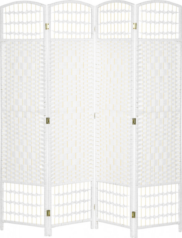 Dělící stěna ze dřeva 160 x 170 cm | bílá