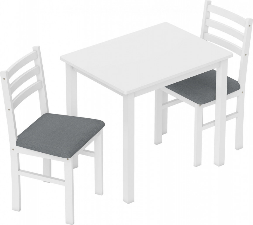 Jídelní stůl se 2 židlemi | bílý