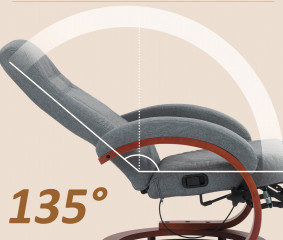 Polohovací křeslo s dřevěnými područkami | šedé č.3