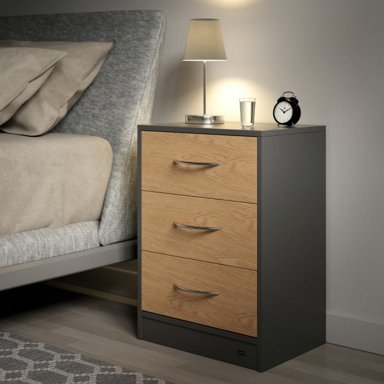 Noční stolek Eloise sada 2 ks 54x39x28cm | dřevo/šedý