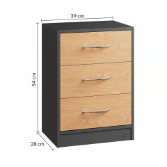 Noční stolek Eloise sada 2 ks 54x39x28cm | dřevo/šedý č.3