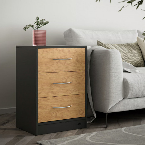 Noční stolek Eloise sada 2 ks 54x39x28cm | dřevo/šedý č.7