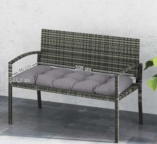 Polštář na lavici 105x46x12,5 cm | šedý č.2