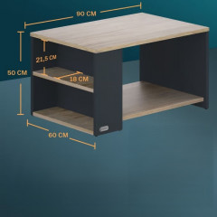 Konferenční stolek Santa Cruz 90x60x50cm | Dřevěný / Šedý č.3