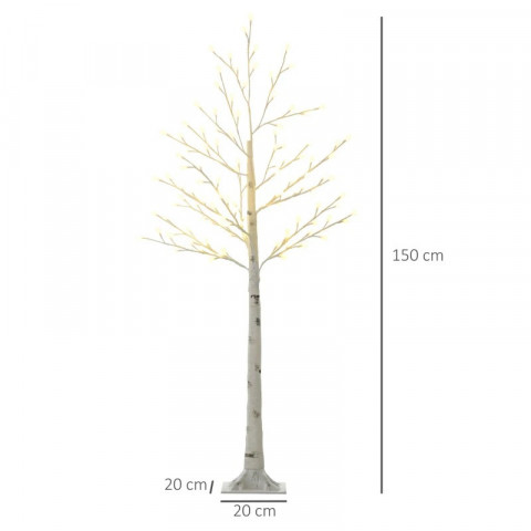 Dekorativní strom umělá bříza s LED osvětlením | bílá č.4