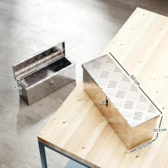 Hliníkový box na nářadí 50 x 15,5 x 20,5 cm | stříbrný č.3