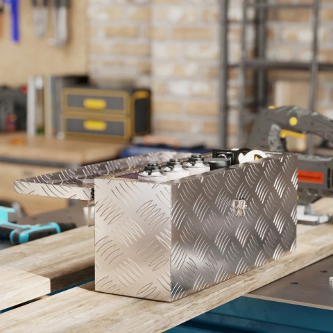 Hliníkový box na nářadí 50 x 15,5 x 20,5 cm | stříbrný č.5