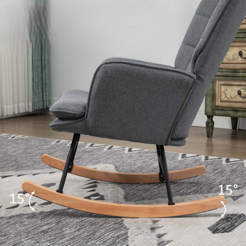 Relaxační houpací křeslo s podnožkou | šedé č.3