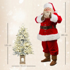 Umělý zasněžený vánoční stromek, 120 cm | zelený + bílý č.3
