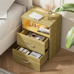 Noční stolek Jamie sada 2 kusů LED 55x40x28cm | dub č.1