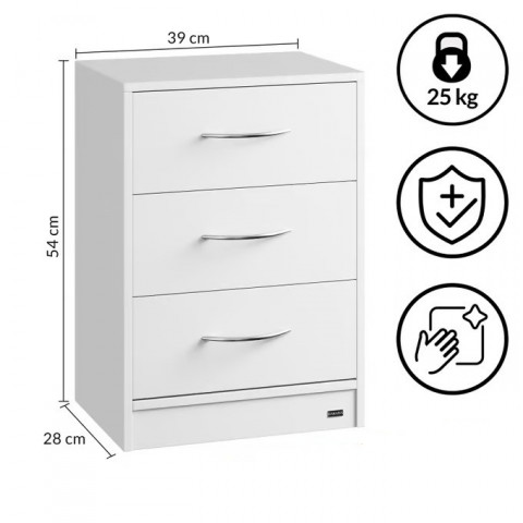 Noční stolek Eloise 54x39x28cm LED | bílý č.2