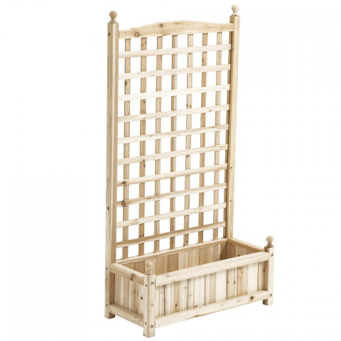 Vyvýšený květináč s mříží 64x28x120cm | přírodní č.3