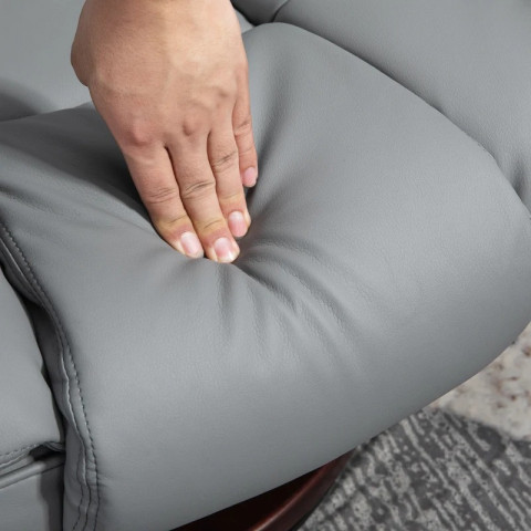 Polohovací křeslo s taburetem otočné | šedé č.6