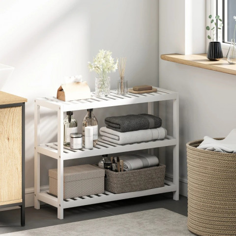 Bambusový botník se 3 úrovněmi | bílý č.2