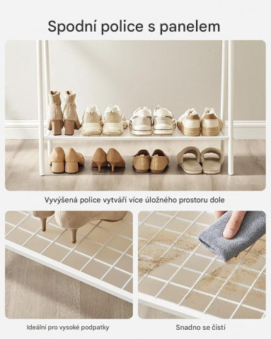 Stojan na kabáty 33,5 x 92,5 x 153 cm | bílý č.2