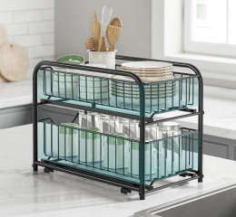 Kuchyňský organizér 2 patrový | černý č.1