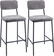 2 barové židle s podnožkou | šedé č.1