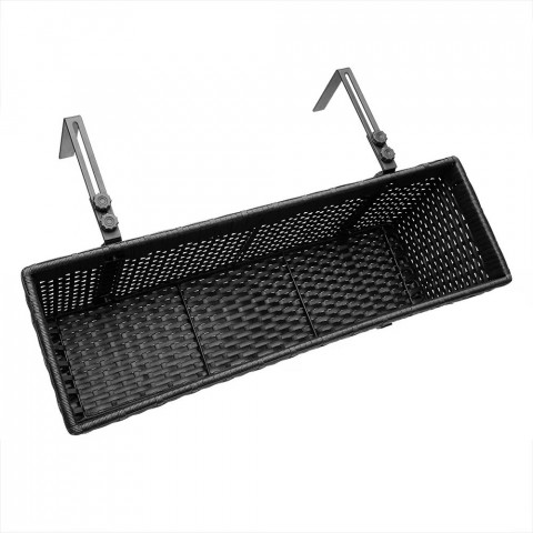 Sada 2 květináčů z polyratanu | černá č.5