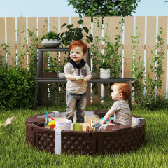 Kulaté pískoviště se 3 sedátky | tmavě hnědé č.3