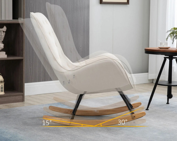 Relaxační houpací křeslo 69x90x100 cm | přírodní+krémové č.6