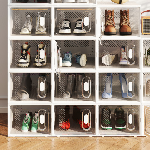 Sada 8 boxů na boty | transparentní + bílé č.4