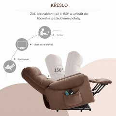 Masážní televizní křeslo Conny | hnědé č.3