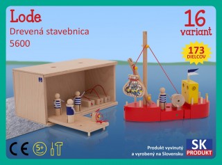 Drevená stavebnica Lode Moy Toy č.1