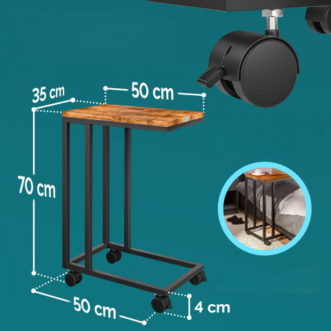 Odkládací stolek 50x35x65/70cm | černý č.2