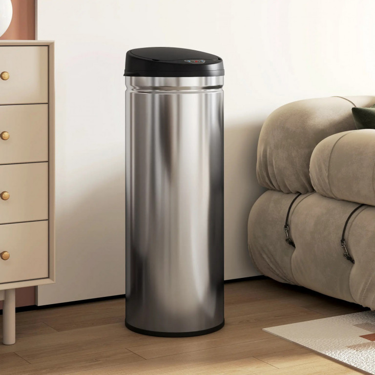 Odpadkový koš se senzorem 50 litrů | stříbrný