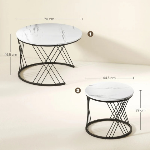 Konferenční stolek kulatý | bílý č.2