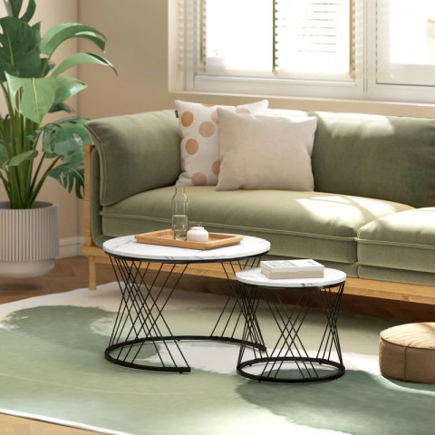 Konferenční stolek kulatý | bílý č.4