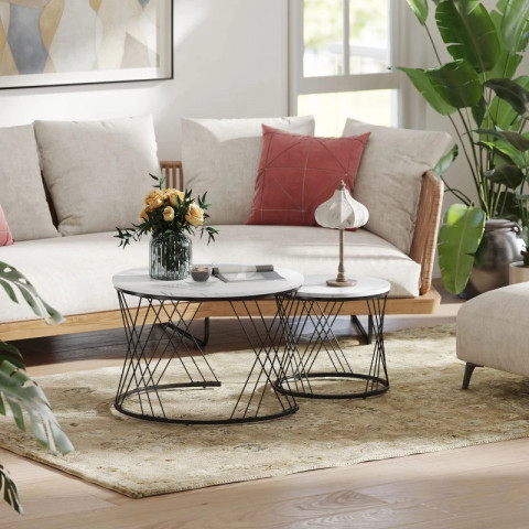 Konferenční stolek kulatý | bílý č.5