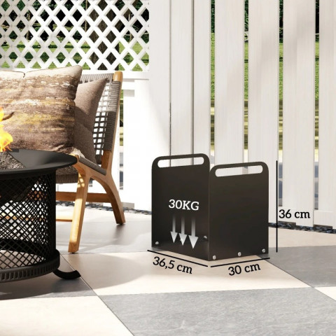 Stojan na palivové dřevo, 36,5 x 30 x 36 cm | černý č.3