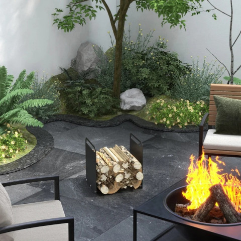 Stojan na palivové dřevo, 36,5 x 30 x 36 cm | černý č.4