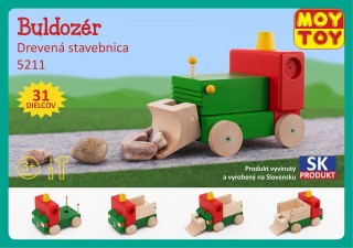Drevená stavebnica Buldozér Moy Toy č.1