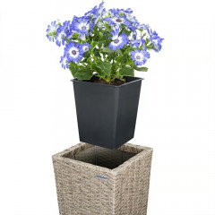 Sada 3 odolných květináčů z polyratanu | krémová č.3