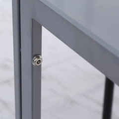 Jídelní stůl s deskou z tvrzeného skla, 75 x 75 x 75 cm | šedý č.3