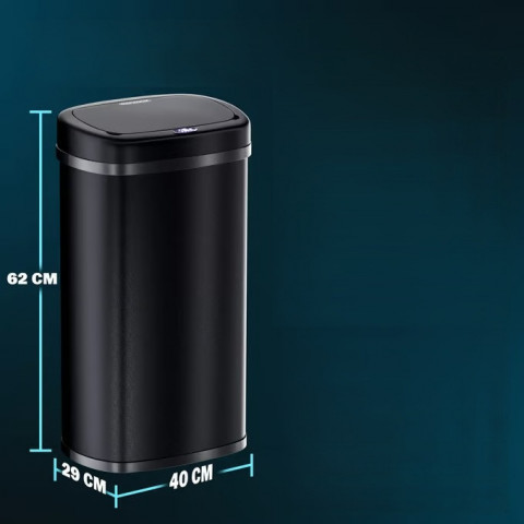 Senzorový odpadkový koš z nerezové oceli 50 l | černý č.3