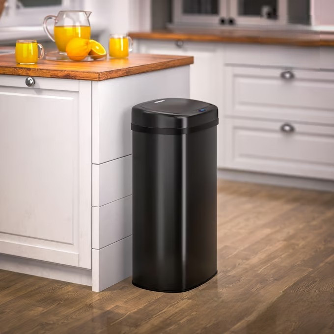Senzorový odpadkový koš z nerezové oceli 50 l | černý