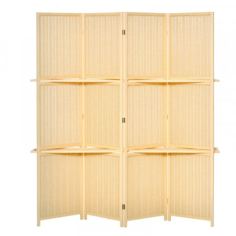 Bambusový paraván 4-dílný 180 x 180 cm | přírodní č.6